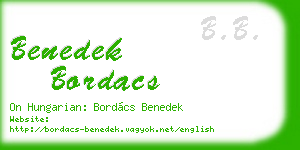 benedek bordacs business card