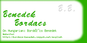 benedek bordacs business card